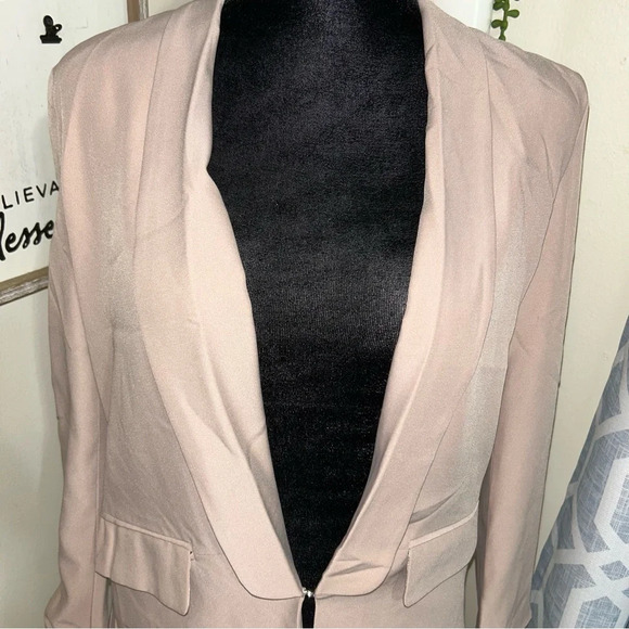 Urban Coco Women’s Blazer Jacket Open Front (Small, Khaki) - Picture 2 of 7